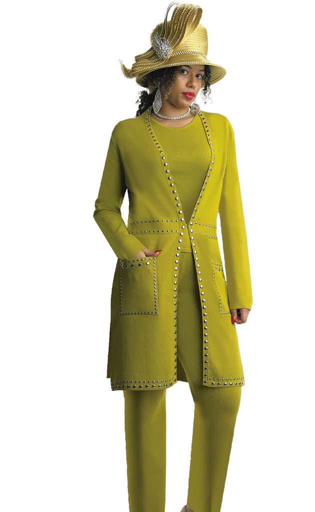 Lily And Taylor Pant Suit 783-Kiwi - Church Suits For Less
