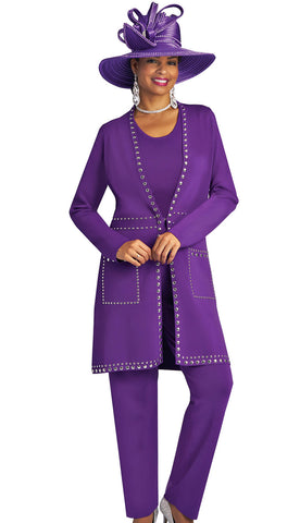 Lily And Taylor Pant Suit 783-Purple