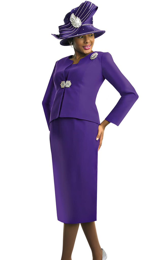 Lily And Taylor Suit 3052-Purple - Church Suits For Less