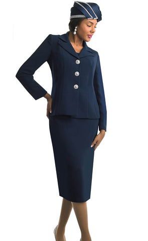 Lily And Taylor Suit 3895-Navy