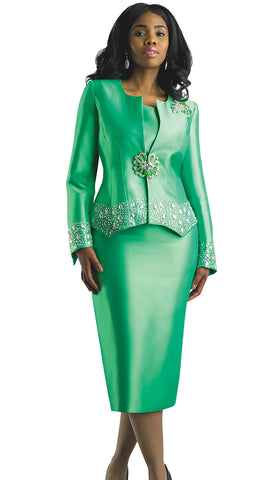 Lily And Taylor Suit 4498-Paris Green - Church Suits For Less