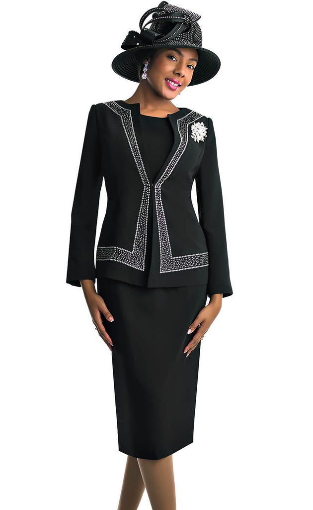 Lily And Taylor Suit 4687-Black - Church Suits For Less