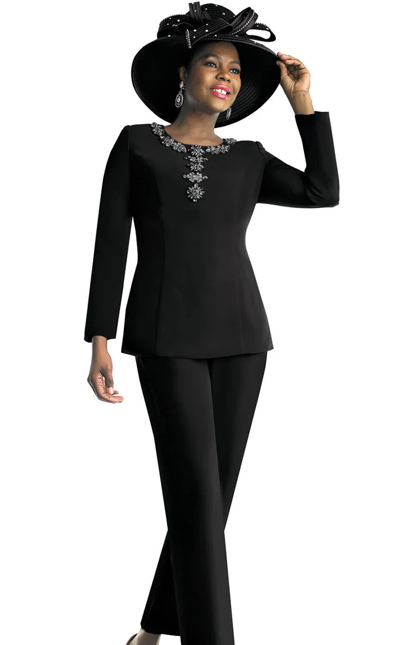 lily and taylor white suits Lily And Taylor Pant Suit 4791-White, Black / 8