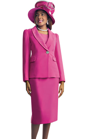 Lily And Taylor Suit 4891-Fuchsia