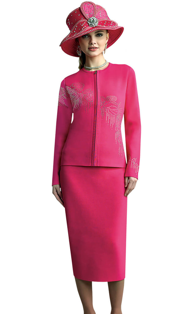 Lily And Taylor Suit 619-Hot Pink - Church Suits For Less
