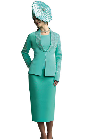Lily And Taylor Suit 622-Mint - Church Suits For Less