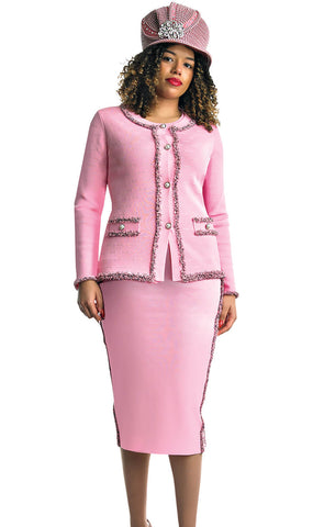 Lily And Taylor Suit 731-Pink/Black