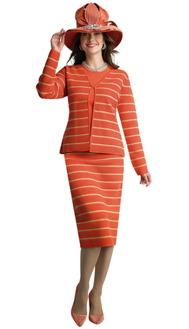 Lily And Taylor Suit 747-Orange/Gold