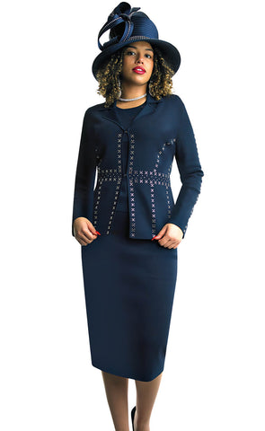 Lily And Taylor Suit 769-Navy