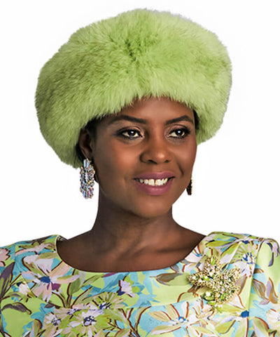 Lily and Taylor Fur Headband  A28 - Apple Green - Church Suits For Less