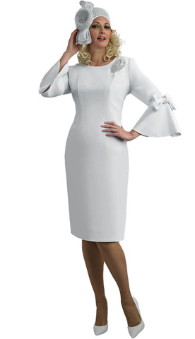 Lily And Taylor Dress 4154-White - Church Suits For Less