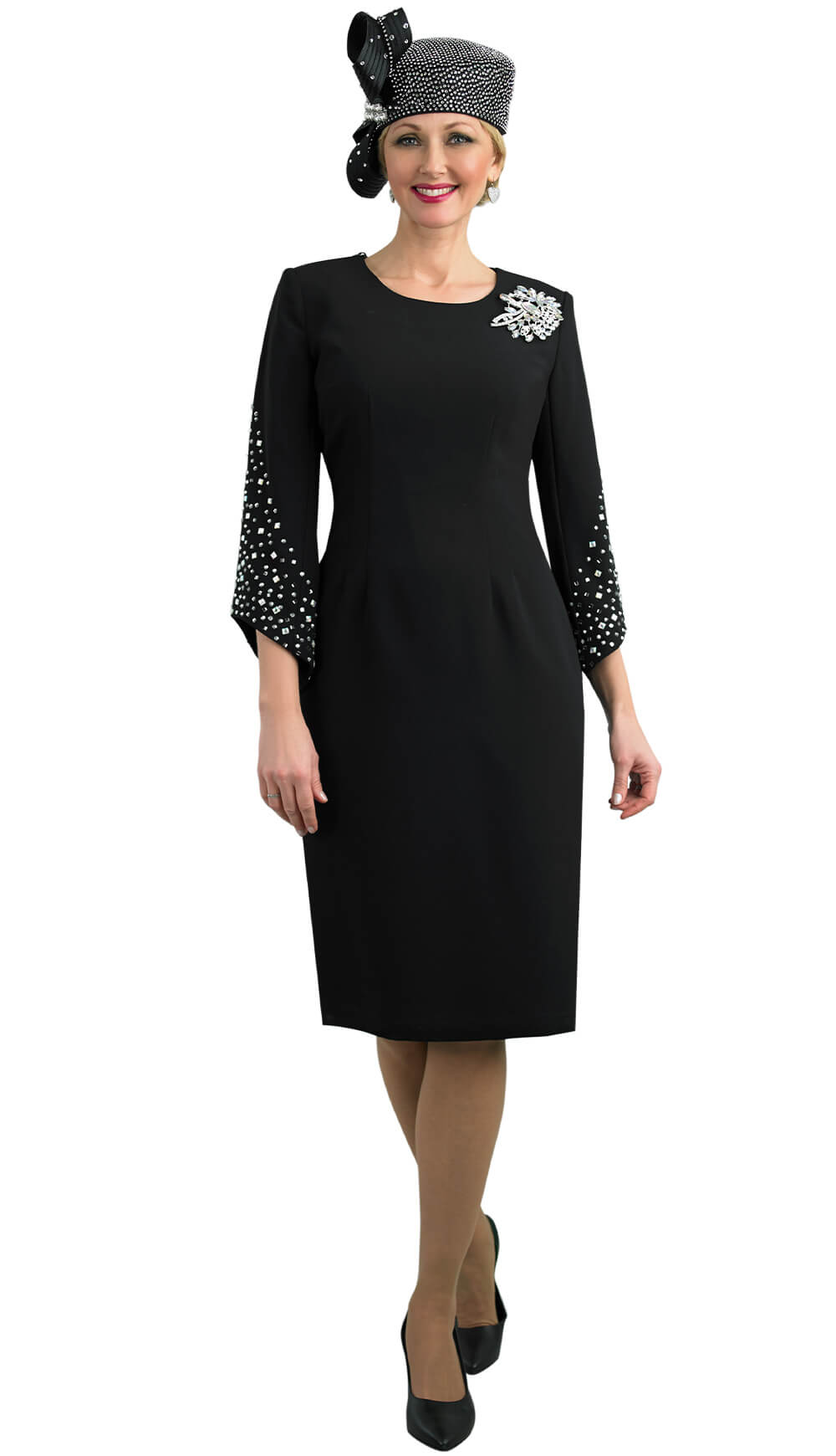 Lily And Taylor Dress 4385-Black - Church Suits For Less