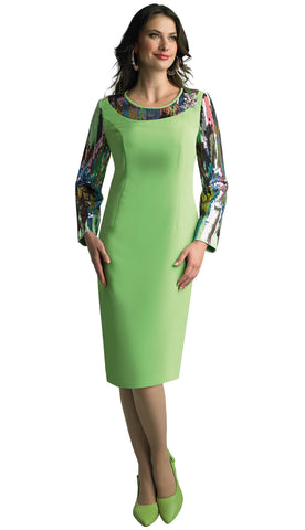 Lily And Taylor Dress 4742-Green Multi - Church Suits For Less