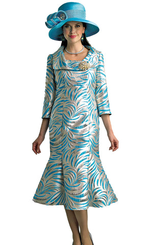 Lily And Taylor Dress 4806-Turquoise/Multi