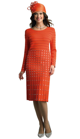 Lily And Taylor Dress 908-Orange - Church Suits For Less