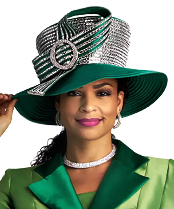 Lily and Taylor Hat H119-Emerald - Church Suits For Less
