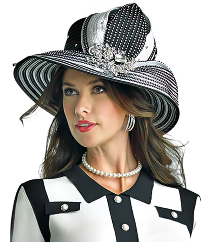 Lily and Taylor Hat H189 - Black - Church Suits For Less