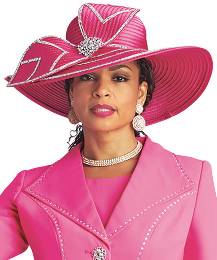 Lily and Taylor Hat H289-Fucshia - Church Suits For Less