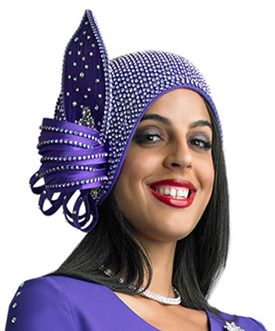 Lily and Taylor Hat H290 - Purple - Church Suits For Less