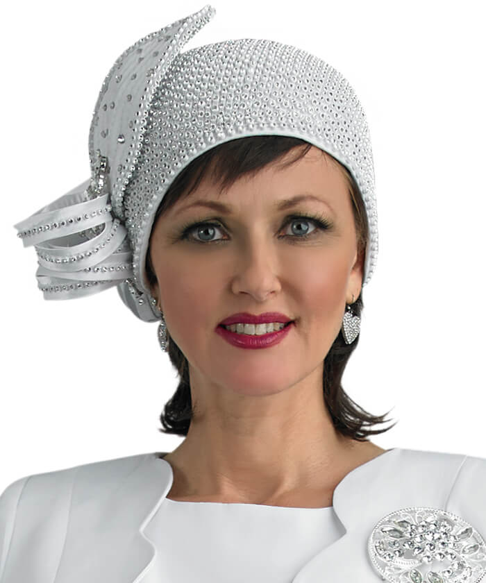 Lily and Taylor Hat H290 - White - Church Suits For Less