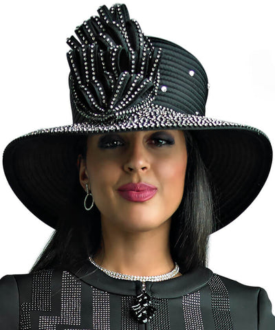 Lily and Taylor Hat H214-Black - Church Suits For Less