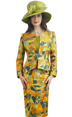 Lily And Taylor Suit 4643-Kiwi/Multi - Church Suits For Less
