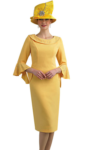Lily And Taylor Dress 4524-Yellow - Church Suits For Less