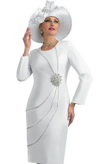 Lily And Taylor Dress 4600C-White - Church Suits For Less
