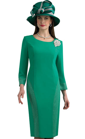 Lily And Taylor Dress 4670-Emerald - Church Suits For Less