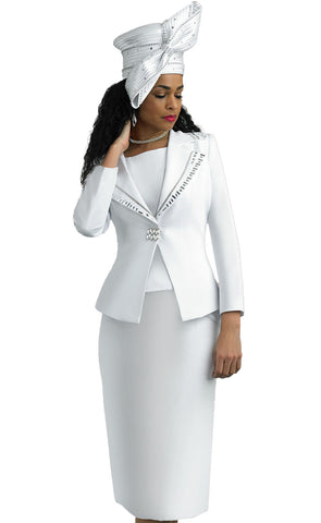 Lily And Taylor Suit 4635-White