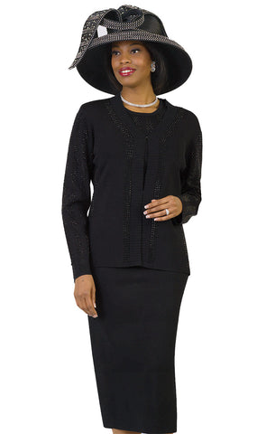 Lily And Taylor Suit 651-Black - Church Suits For Less