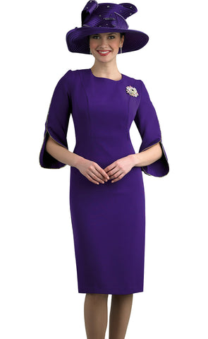 Lily And Taylor Dress 4397-Purple - Church Suits For Less