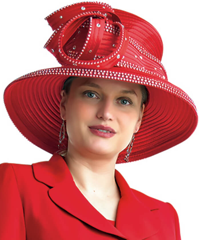 Lily and Taylor Hat H116-Red - Church Suits For Less