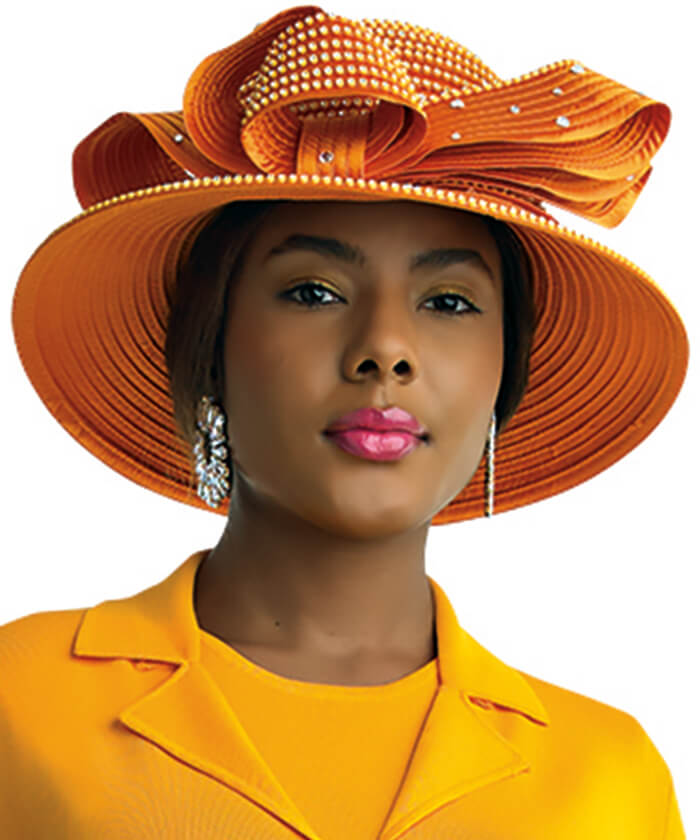 Lily and Taylor Hat H179-Orange - Church Suits For Less