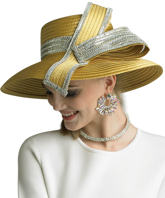 Lily and Taylor Hat H188-Mustard - Church Suits For Less