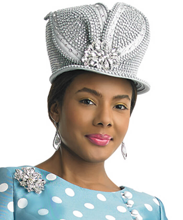 Lily and Taylor Hat H194-Silver - Church Suits For Less