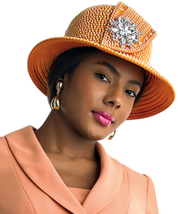 Lily and Taylor Hat H195-Orange - Church Suits For Less
