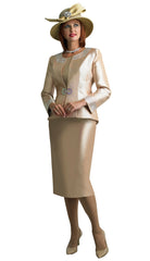 Lily And Taylor Suit 3800C-Gold - Church Suits For Less