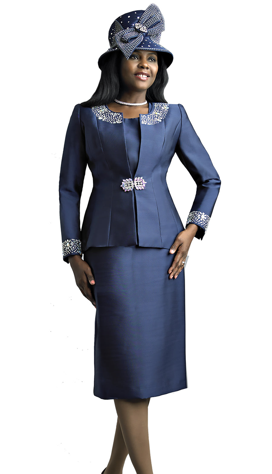 ladies dress suits for church Terramina Suit 7990-Black, Black / 8 Elegant 3 Serafina 4115 Church Suit