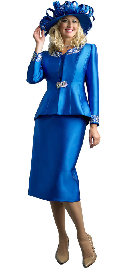 Lily And Taylor Suit 3800-Royal Blue - Church Suits For Less