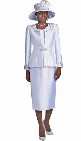 Lily And Taylor Suit 3800-White - Church Suits For Less
