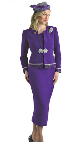 Lily And Taylor Suit 4272C-Purple - Church Suits For Less