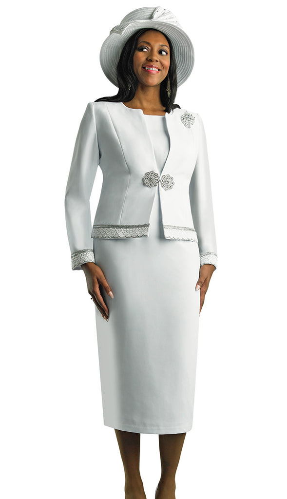 Lily And Taylor Suit 4272-White - Church Suits For Less