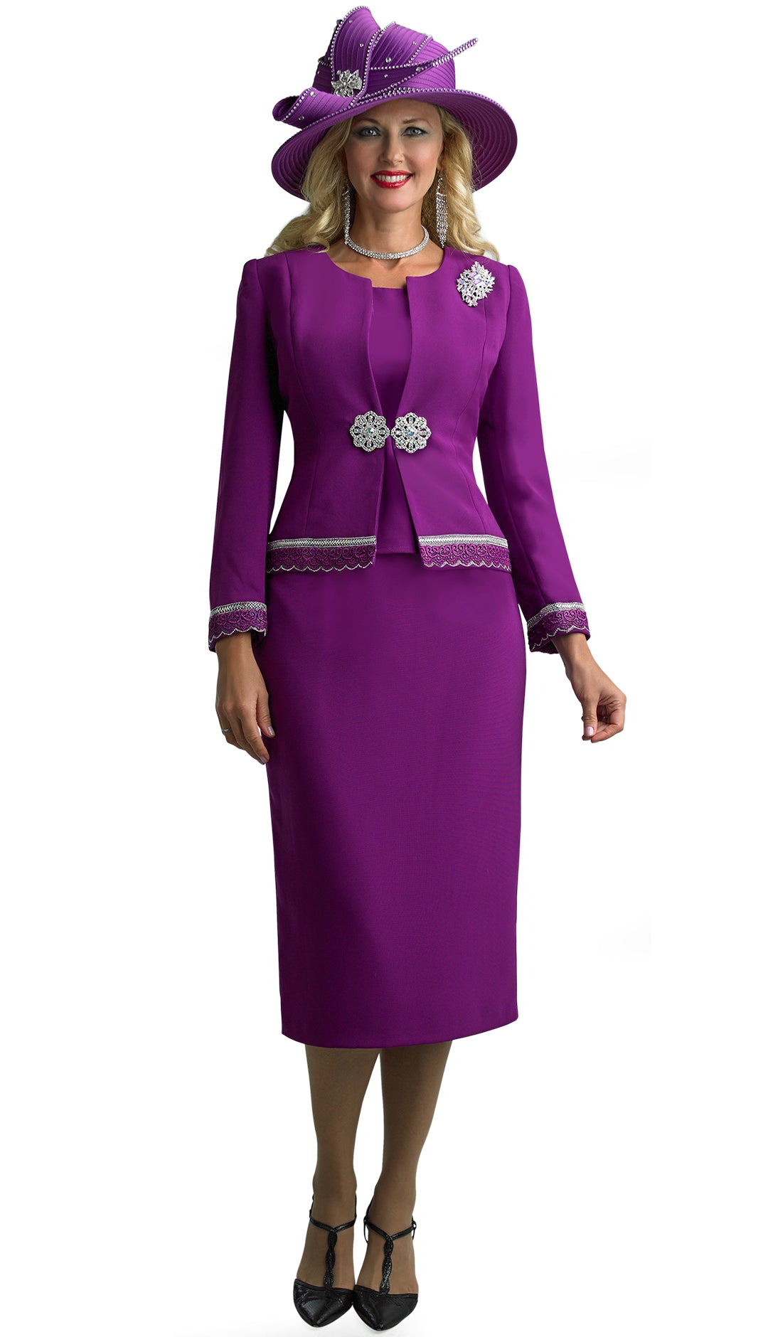 Lily And Taylor Suit 4272C Magenta – Church suits for less