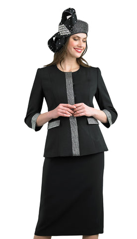 Lily And Taylor Suit 4584-Black - Church Suits For Less