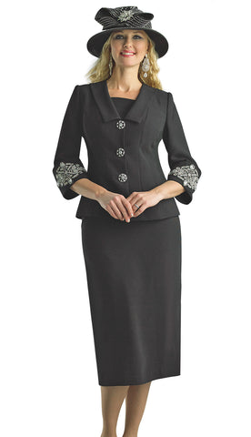 Lily And Taylor Suit 4690-Black - Church Suits For Less