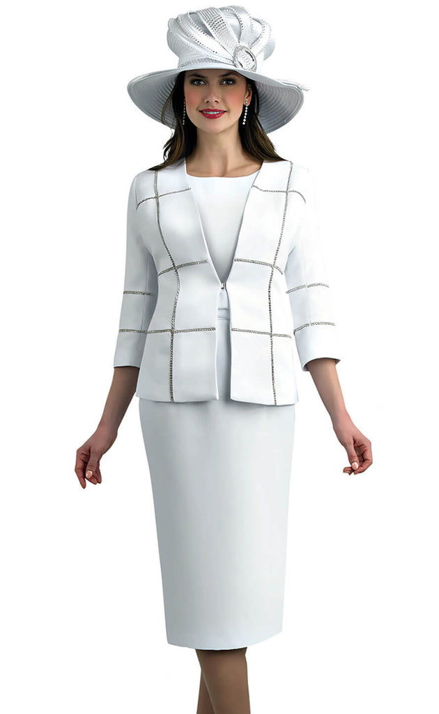 Lily And Taylor Suit 4623-White - Church Suits For Less
