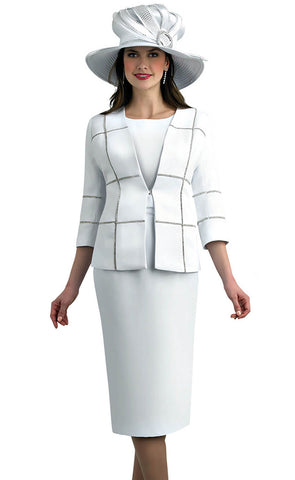 Lily And Taylor Suit 4623-White - Church Suits For Less