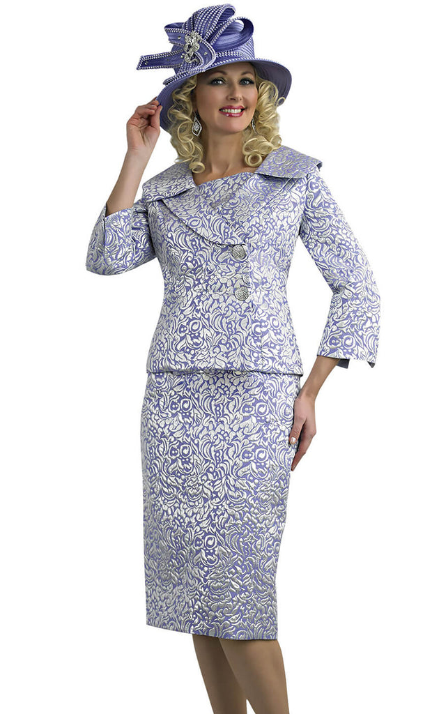 Lily And Taylor Suit 4648-Lavender/Silver - Church Suits For Less