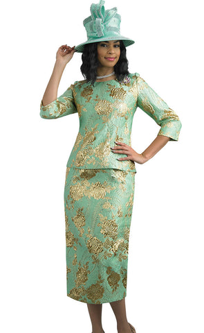 Lily And Taylor Suit 4770-Mint/Gold